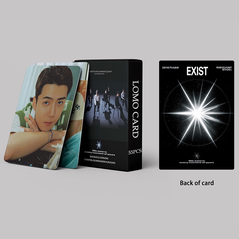 EXO Card Set 55 Tấm Thẻ Ảnh EXIST Kpop Lomo Card Hình Nhóm Nhạc