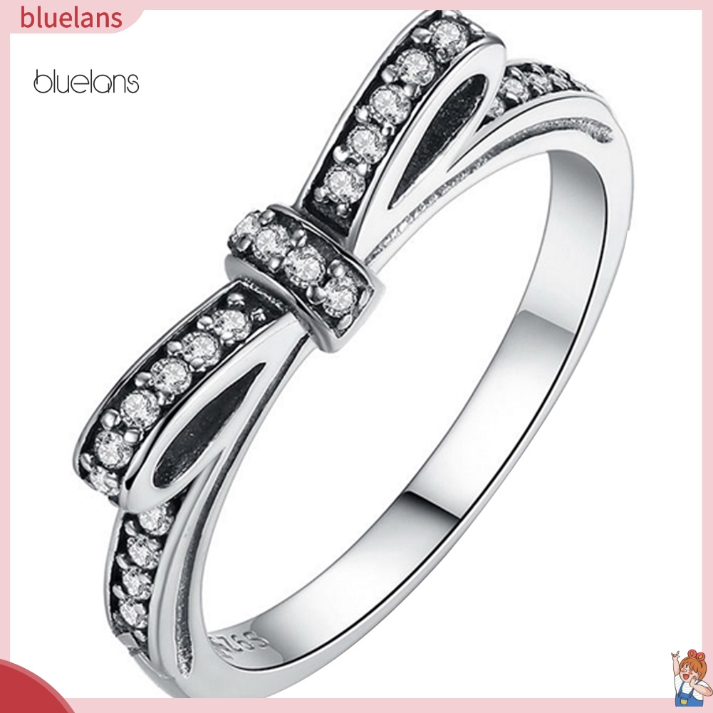 Nhẫn Nơ Đính Đá Lấp Lánh Dễ Thương Cho Nữ