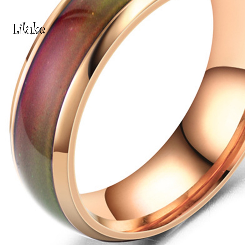 Lk Nhẫn Cặp Đôi Cảm Biến Nhiệt Độ Mạ Điện Không Dị Ứng Quà Tặng Kỷ Niệm Không Phai Màu Sắc Thay Đổi Theo Tâm Trạ