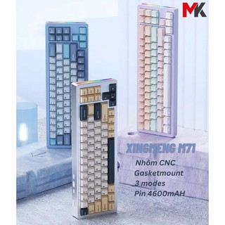 Bàn phím cơ xinmeng xm m71 nhôm cnc 3 mode led nền + viền rgb hotswap 5 pin pin 4600 mah