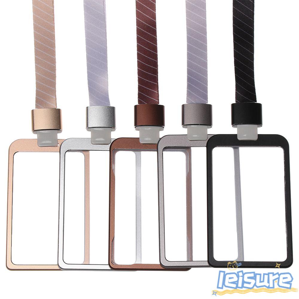 LEISURE 1 Hộp Đựng Thẻ ID Bằng Hợp Kim Nhôm Nhiều Màu Có Dây Đeo Ốp