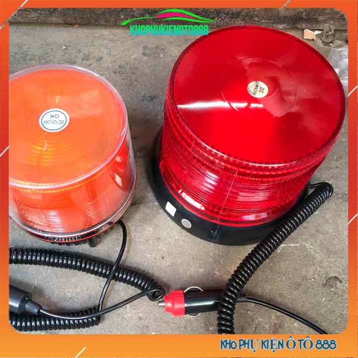 Đèn led xoay chớp cảnh báo to 13cm - nhỏ 11cm có dây cắm tẩu sạc dành chô ô tô điện áp 12V-24V