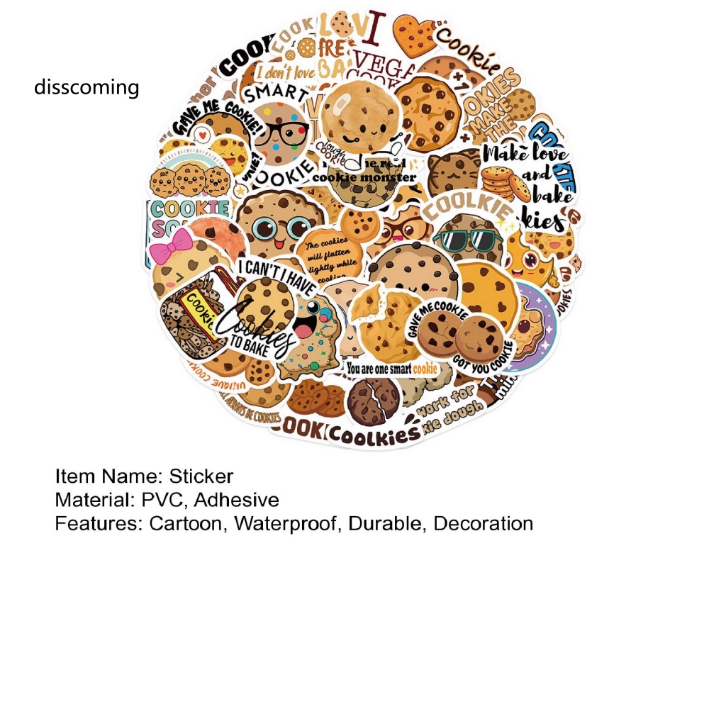 Áo Thun In Hình SL SL SL Thời Trang Năng Động| Bộ 50 Miếng Dán Chống Thấm Nước Hình Bánh Quy Hoạt Hình Trang Trí Sổ Tay / Điện Thoại /