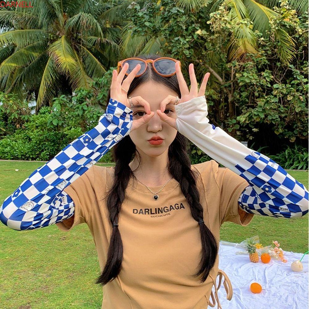 DARNELL Găng Tay Chống Nắng Co Giãn In Họa Tiết Hoa Dễ Thương Cho Nữ