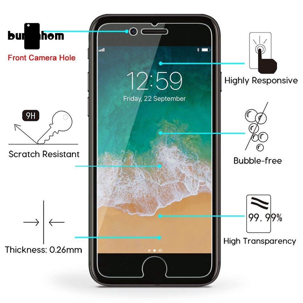 Set 2 Kính Cường Lực Bảo Vệ Màn Hình Điện Thoại iPhone 6 7 8 Plus XR XS Max