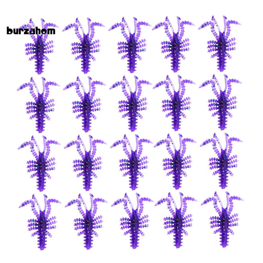 20 Mồi Tôm Giả Câu Cá Bằng Nhựa PVC Linh Hoạt Tái Sử Dụng Được