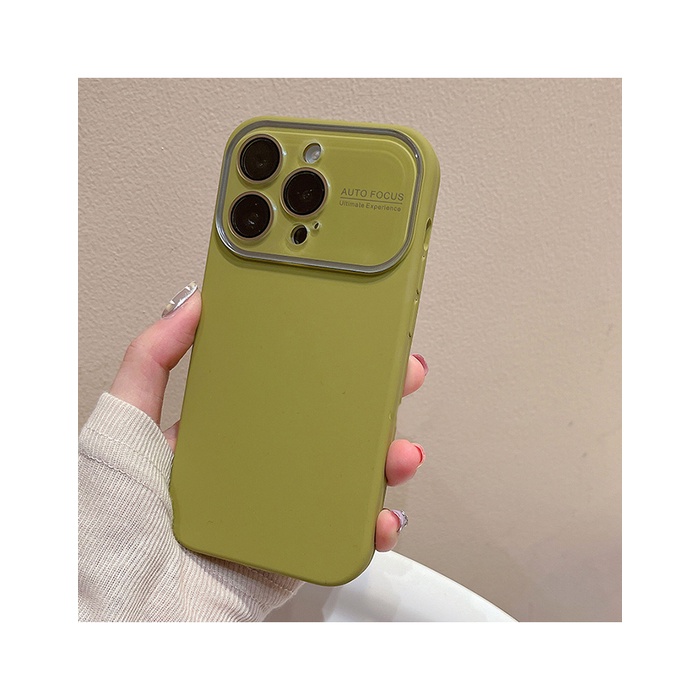 Ốp Điện Thoại Silicon Màu Trơn Chống Rơi Chống Sốc Bảo Vệ Ống Kính Máy Ảnh Cho iPhone 14 Plus 13 12 11 Pro Max