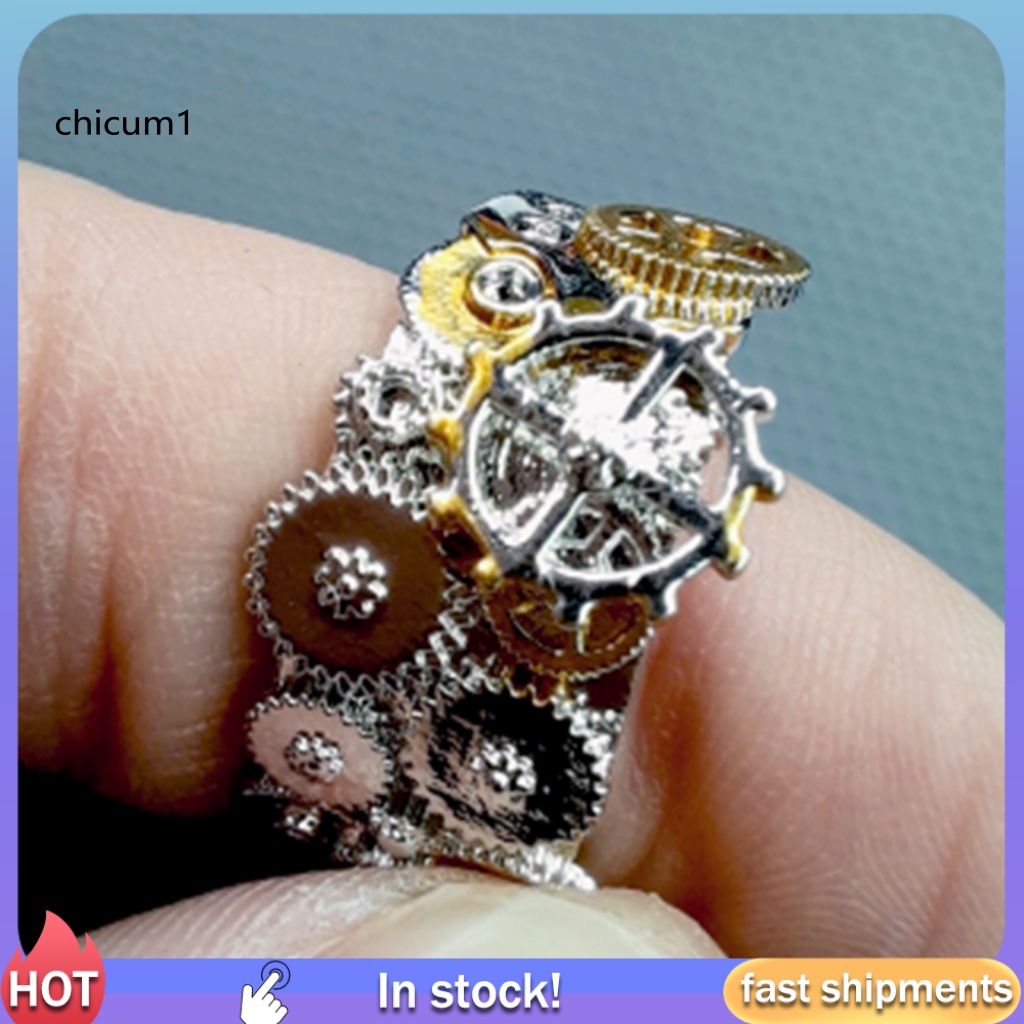 Nhẫn Đồng Hồ Hình Bánh Răng Phong Cách Vintage