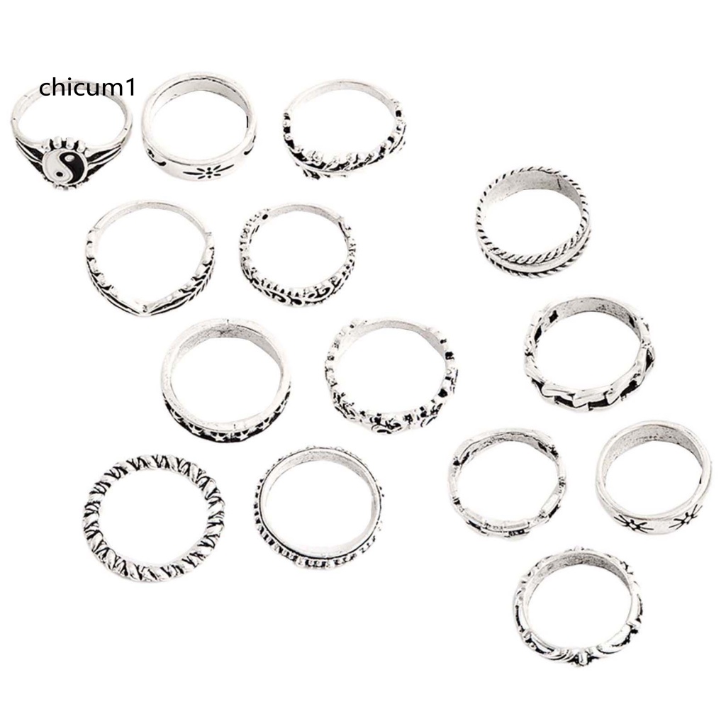 Cc Set 14 Nhẫn Đeo Khớp Ngón Tay Thái Cực Quyền Tinh Tế Phù Hợp Với Mọi Phong