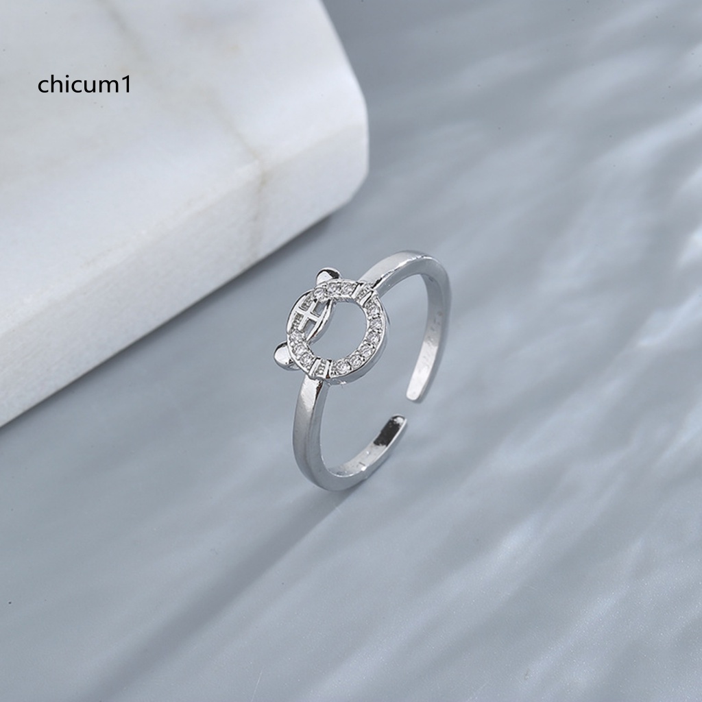 Nhẫn Hở Mạ Bạc Đính Đá Lấp Lánh Chống Mài Mòn Thời Trang Cho Nữ