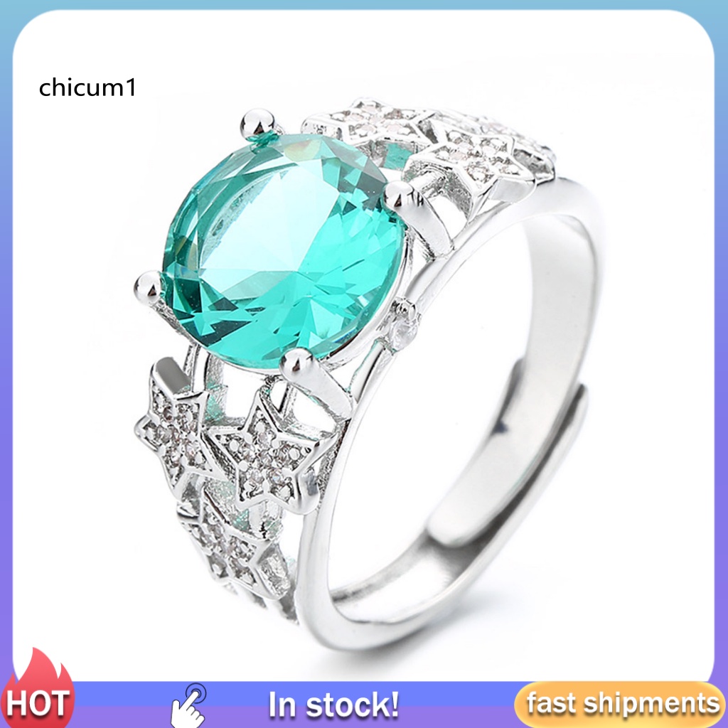 Nhẫn Hở Hình Ngôi Sao Năm Cánh Đính Đá Phong Cách Retro Thời Trang Cho Nữ