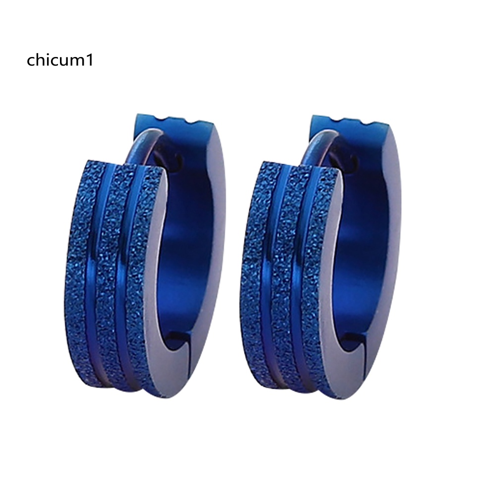 Khuyên Tai Tròn Phẳng Bằng Thép Không Gỉ Thời Trang Unisex