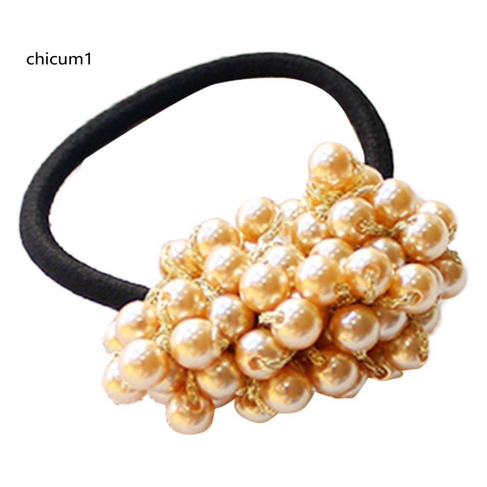 Dây Cột Tóc Đính Hạt Ngọc Trai Nhân Tạo Handmade Thời Trang Cho Nữ