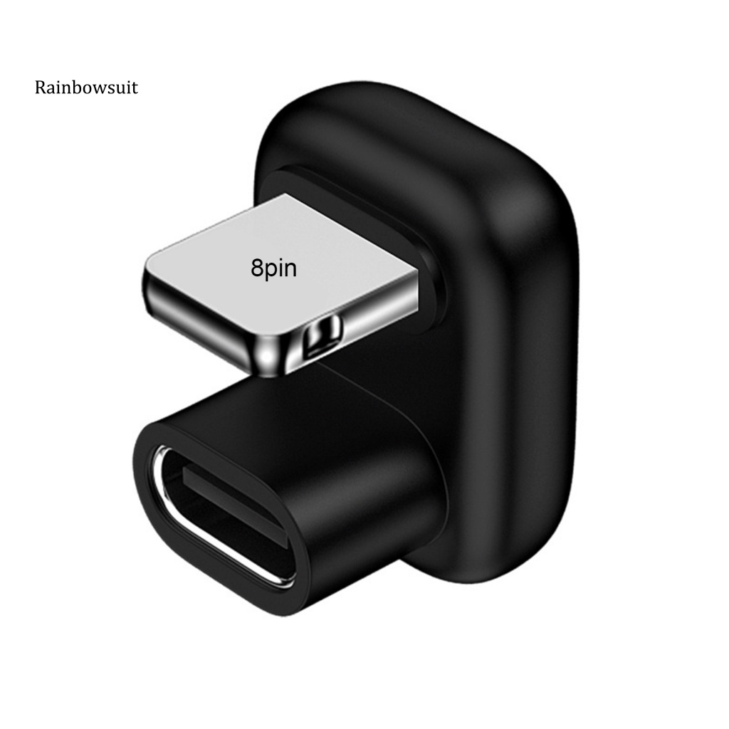 Phích Cắm Chuyển Đổi Điện Thoại Hình Chữ U PD 20W 8 Pin Sang Type-C Xoay 180 Độ Tiện Dụng