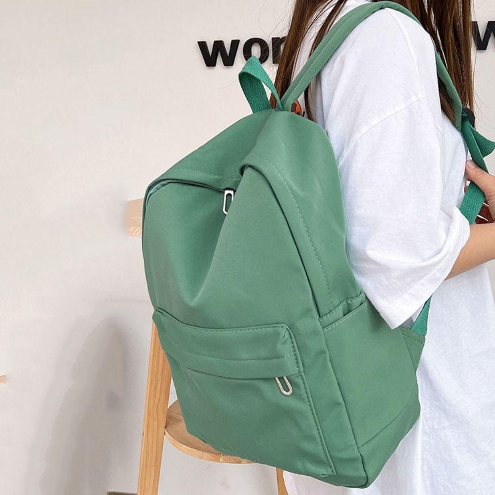 26EDIE Ba Lô Nylon Sức Chứa Lớn Đơn Giản Phong Cách Harajuku Cho Học Sinh / Nhân Viên Văn Phòng