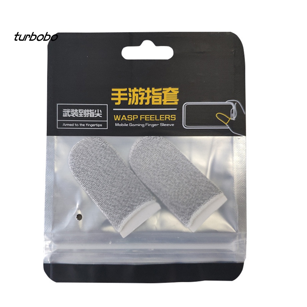 1 Cặp Găng Đeo Ngón Tay Bằng Sợi Nylon Chống Trầy Xước Để Chơi Game Điện Thoại Di Động Tiện Lợi