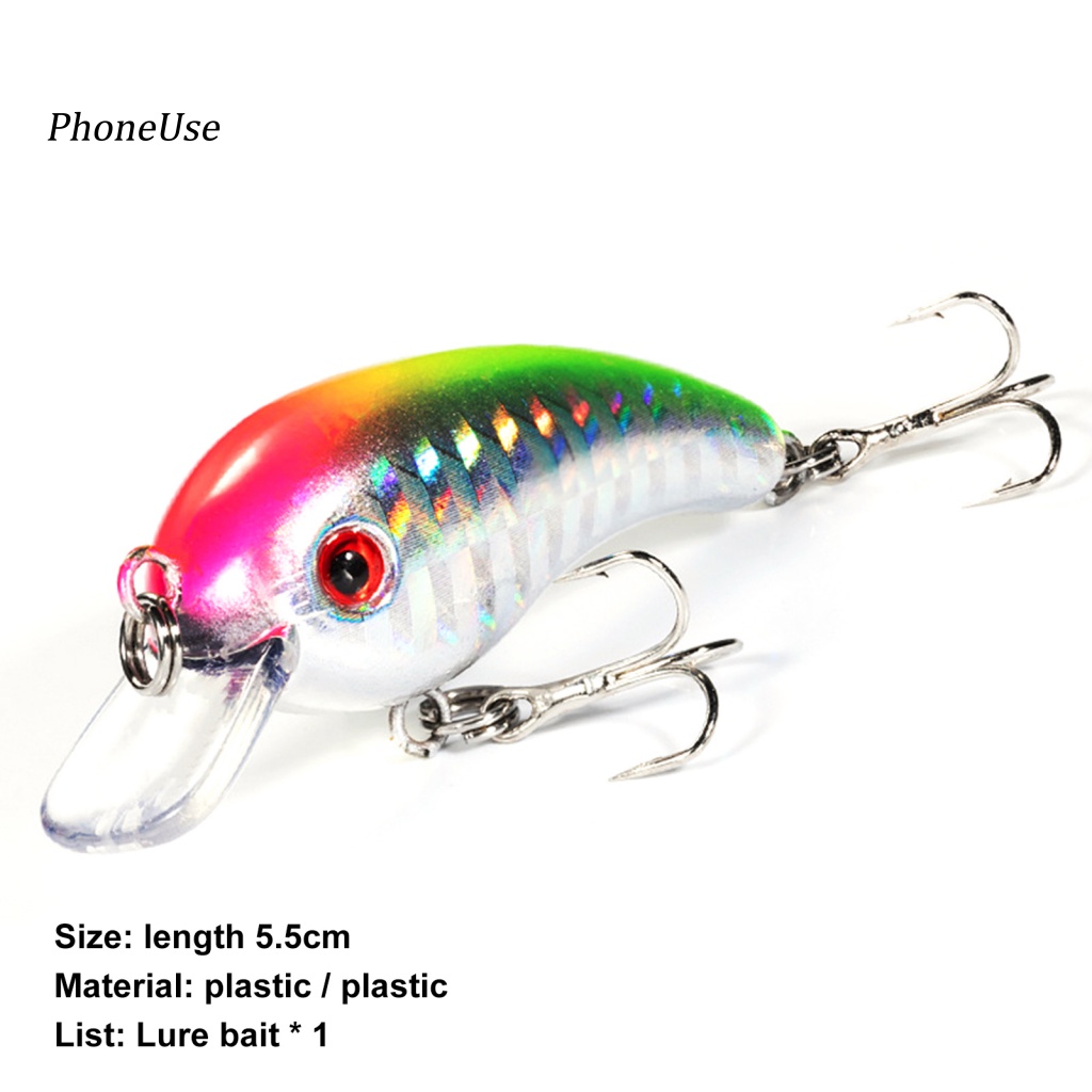 Mồi Câu Cá Nổi 3D Bằng Nhựa PU 55mm / 56g Chống Nước Có Móc Treble