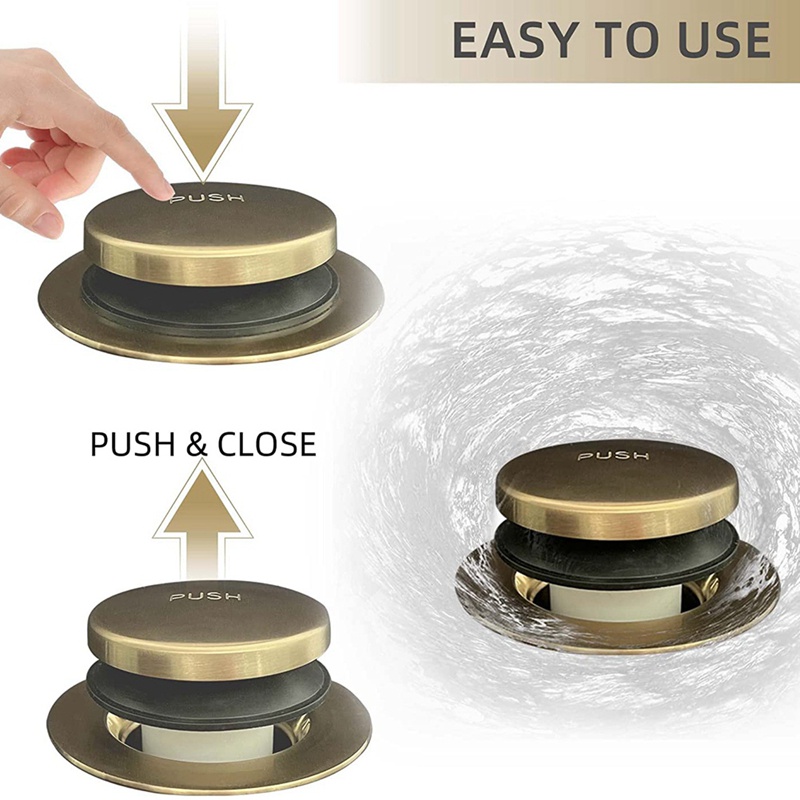 1 Bộ Dụng Cụ Thoát Nước Bồn Tắm Bằng Thép Không Gỉ Mạ Vàng Hai Lỗ Thoát Nước