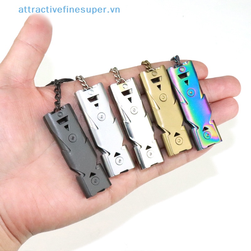 Còi Thổi Sinh Tồn Bằng Thép Không Gỉ Hai Ống AFS al Di Động Cho Hoạt Động Ngoài Trời