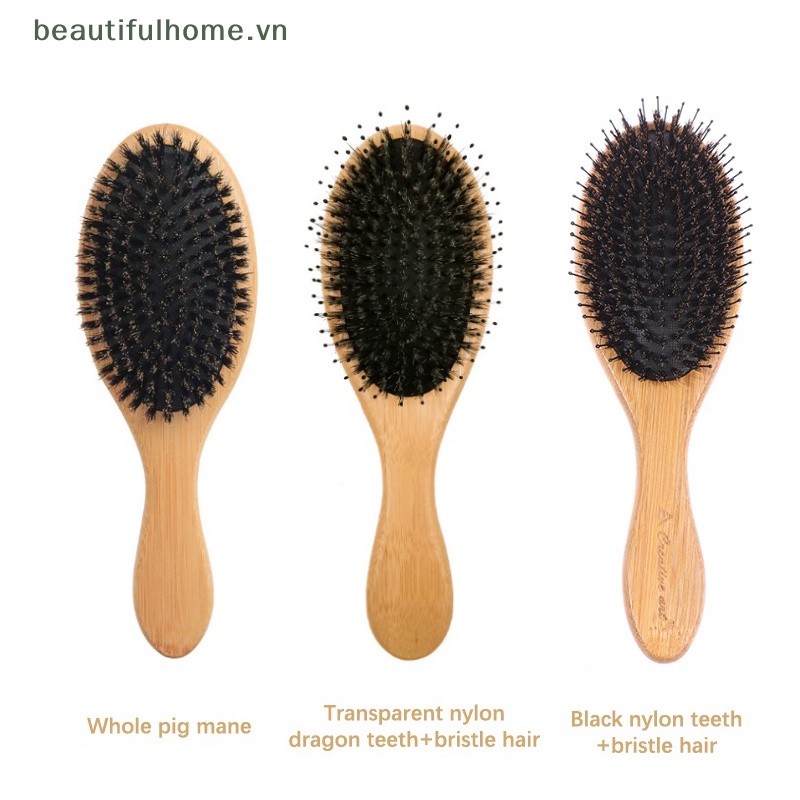 1 Lược Chải Tóc Chống Tĩnh Điện Tay Cầm Bằng Tre Tự Nhiên