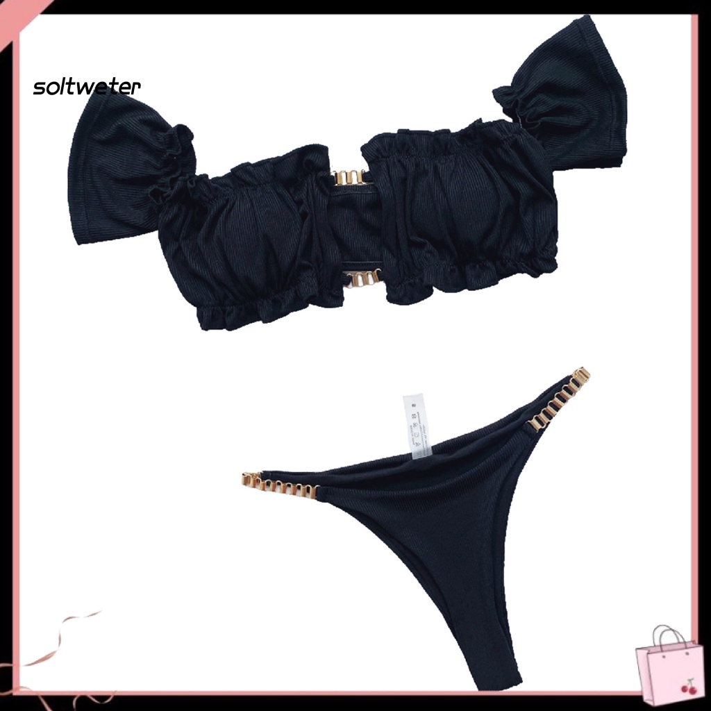 Bộ Bikini 2 Mảnh Màu Sắc Thời Trang Gợi Cảm Cho Nữ