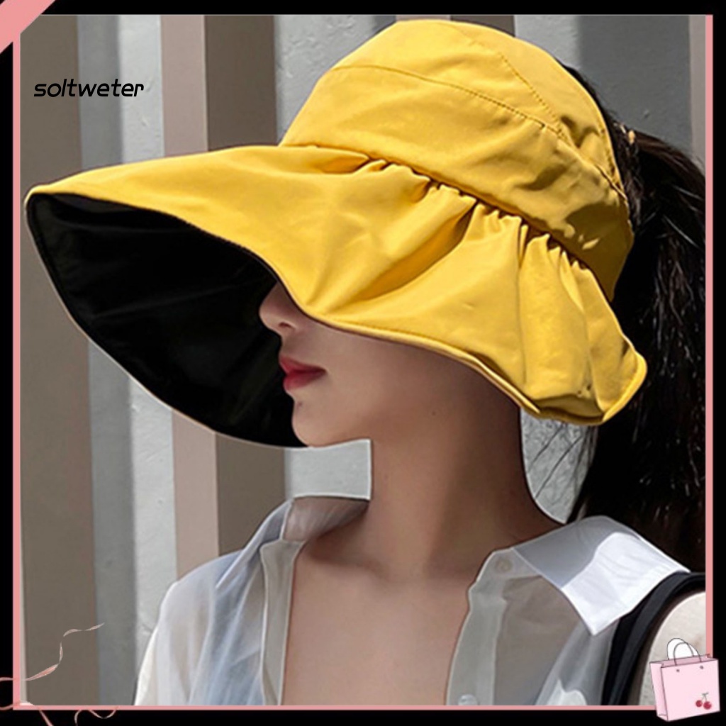 Mũ Chống Nắng Mùa Hè Thoáng Khí Màu Sắc Trơn Có Thể Điều Chỉnh Cho Nữ