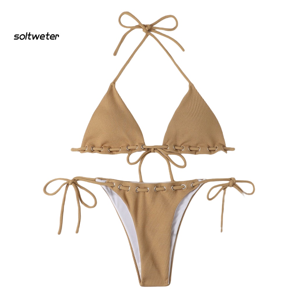 Bộ Đồ Bơi Hai Dây Màu Sắc Thời Trang Mùa Hè Quyến Rũ Cho Nữ