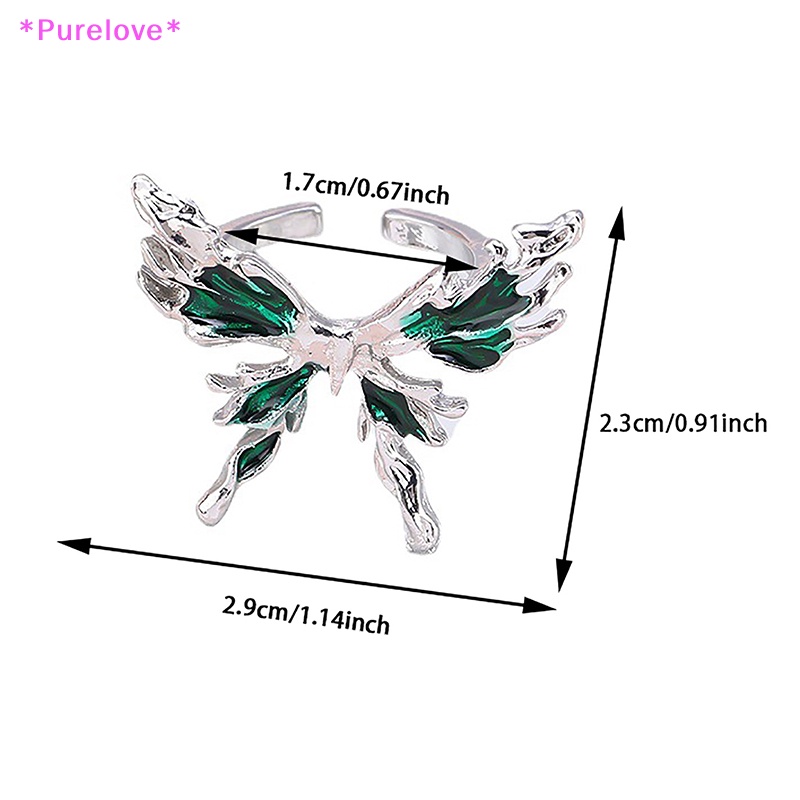 Nhẫn Hở Hình Bướm Đính Pha Lê Thời Trang Pháp Đơn Giản Có Thể Điều Chỉnh Cho Nữ Mới