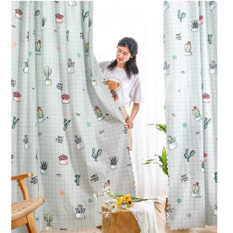 Rèm treo cửa, rèm khoen lỗ, rèm dán tường MẪU XƯƠNG RỒNG Ô VUÔNG hiện đại nhiều kích thước