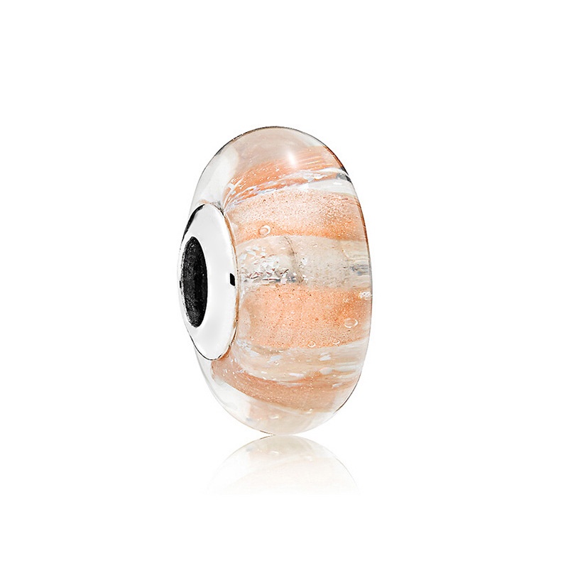 DISNEY Hạt Xâu Chuỗi 925Pandora Murano Hình Trái Tim Màu Cầu Vồng Bằng Thủy Tinh Mạ Bạc 925 Dùng Làm Trang Sức