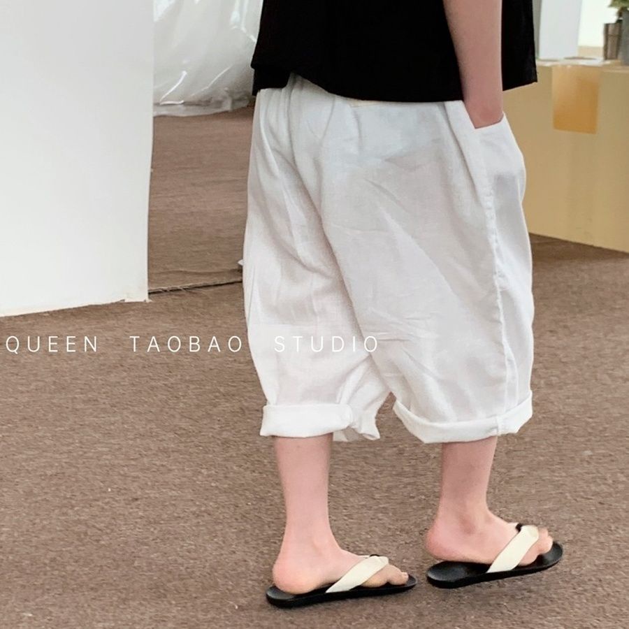 Quần Harem Cotton Lanh Màu Trơn Mẫu Mới 2023 Cho Bé Gái
