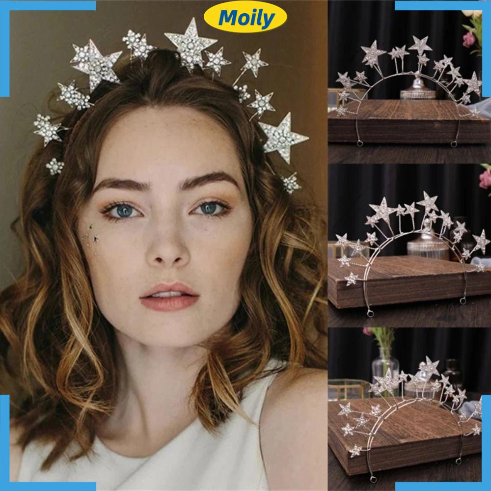 MOILYVN Băng Đô Cài Tóc Hình Ngôi Sao Đính Đá Lấp Lánh
