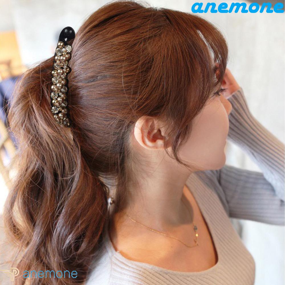 ANEMONE Kẹp Tóc Nhựa Họa Tiết Hình Học Thời Trang Cho Nữ