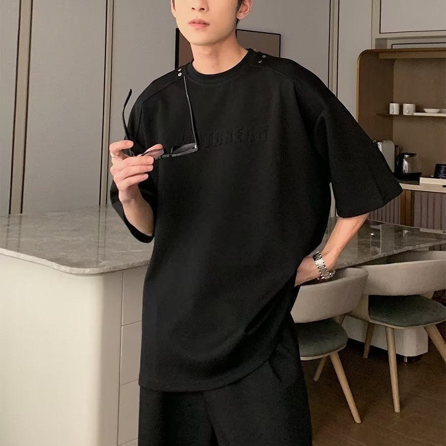 Bộ Đồ Thể Thao Hai Mảnh Dáng Rộng Phong Cách Hàn Quốc Hợp Thời Trang Mùa Hè Cho Nam