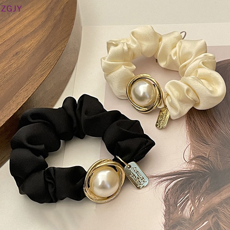 Dây Cột Tóc Cao Su Co Giãn Đính Hạt Ngọc Trai Lớn Đơn Giản Thời Trang Dành Cho Nữ Mới