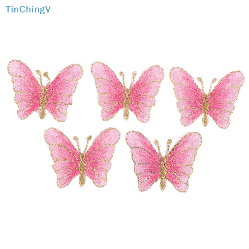 Bộ 5 Miếng Vá Quần Áo Thêu Hình Bướm DIY