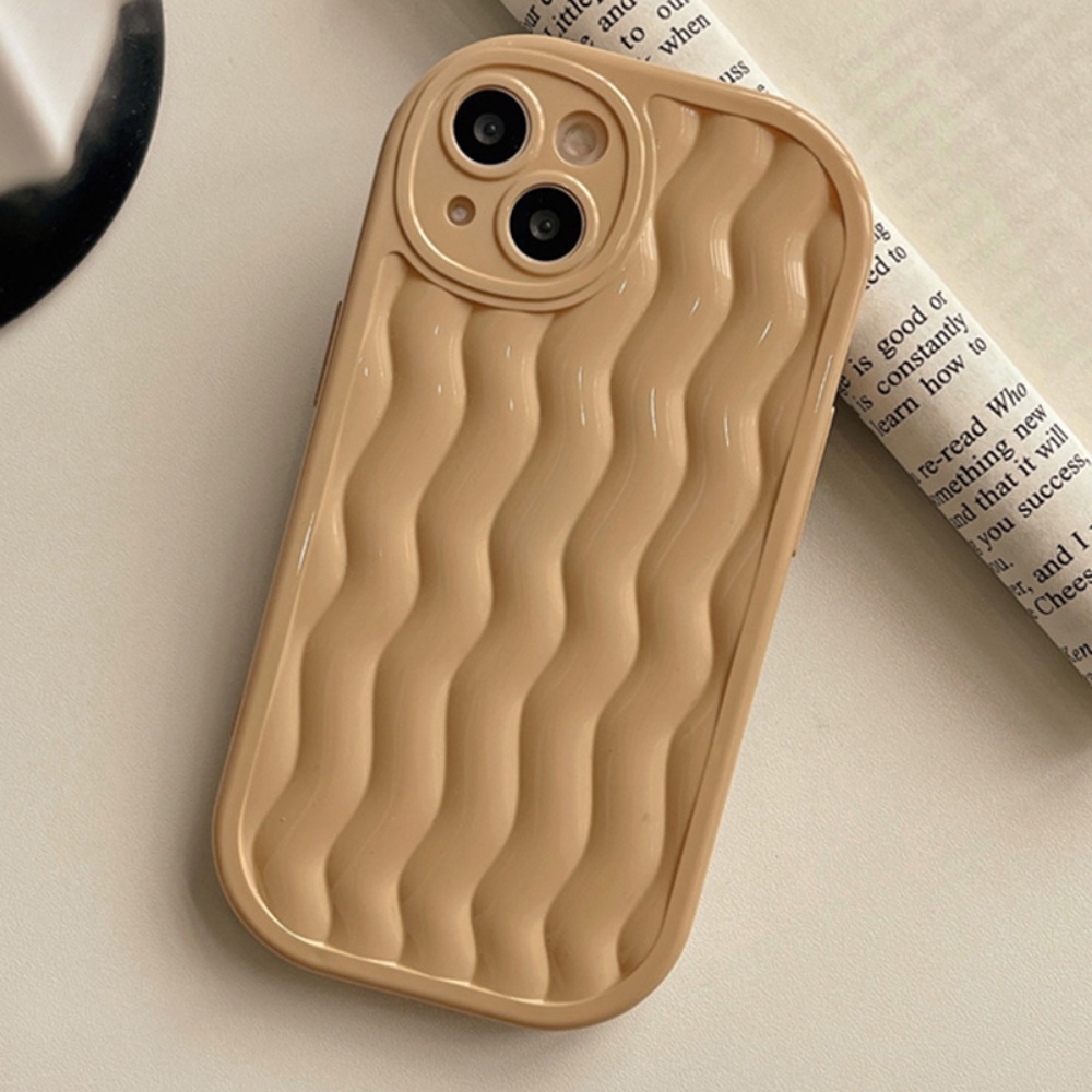 Ốp Điện Thoại TPU Mềm Chống Sốc Chống Dơ Họa Tiết Gợn Sóng Màu Trơn Đơn Giản Cho IPhone 11 12 13 14 Pro Max