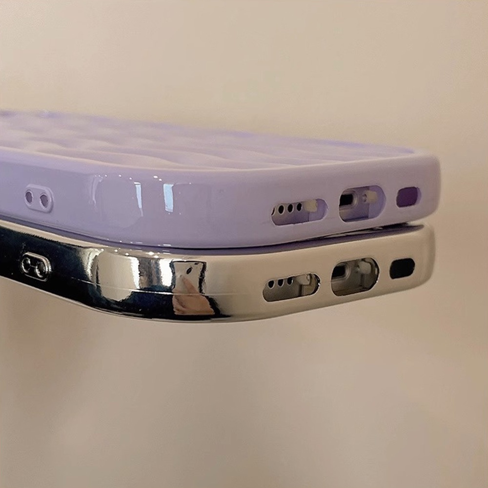 Ốp Điện Thoại TPU Mềm Chống Sốc Chống Dơ Họa Tiết Gợn Sóng Màu Trơn Đơn Giản Cho IPhone 11 12 13 14 Pro Max