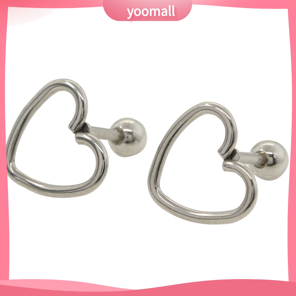 Khuyên Tai Thép Không Gỉ Hình Trái Tim Thời Trang Dành Cho Nữ