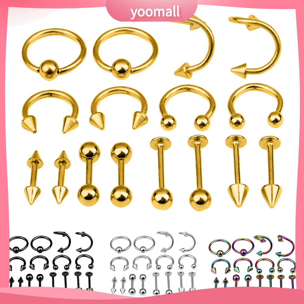 Set 16 Khuyên Xỏ Cơ Thể Thời Trang Cá Tính