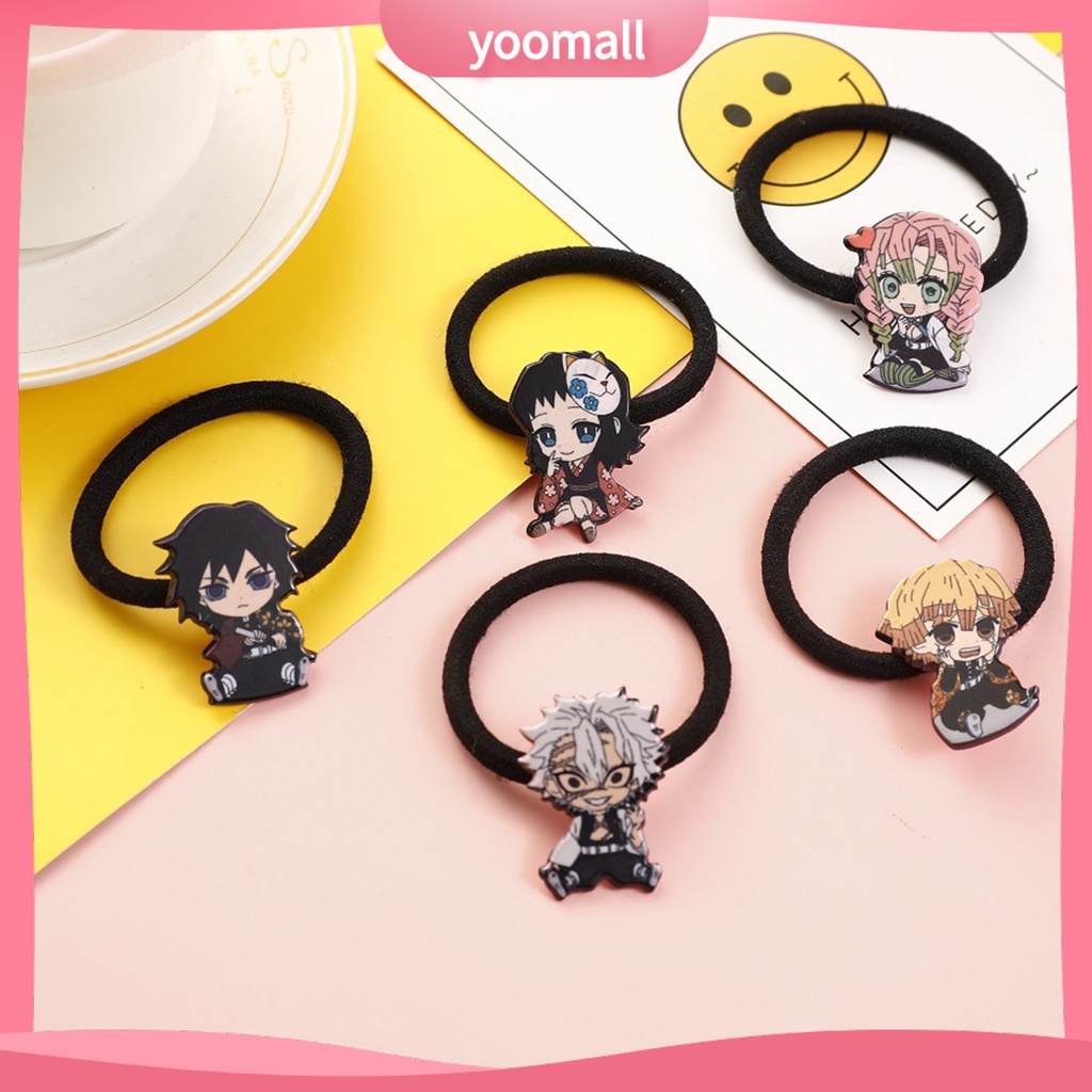 Dây Cột Tóc Vải Cotton In Hình Anime Demon Slayer Dễ Giặt Thời Trang Cho Nữ