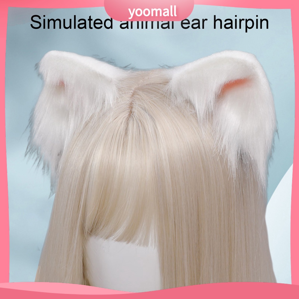 1 Cặp Kẹp Tóc Hình Tai Mèo Bằng Lông Nhung Dễ Thương Xinh Xắn