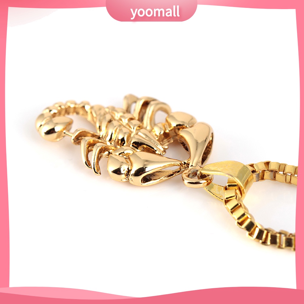 Vòng cổ Mặt Hình Bọ Cạp Màu Vàng Phong Cách Hip hop Thời Trang Cho Nam