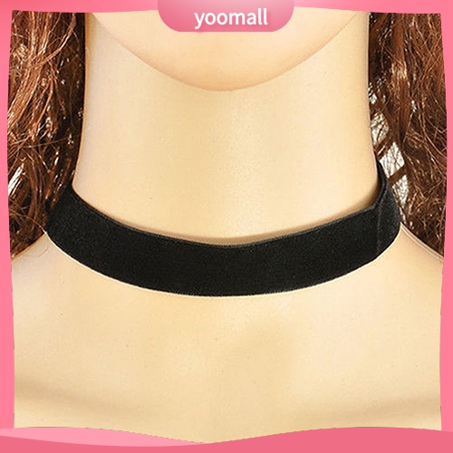 Vòng Cổ Choker Dây Nhung Đen Đơn Giản Phong Cách Gothic Cổ Điển Dành Cho Nữ
