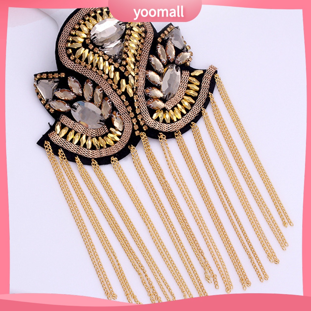 Huy Hiệu Cài Áo Dây Xích Tua Rua Đính Đá Thủ Công Phong Cách Punk Cổ Điển Thời Trang