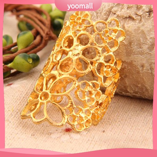 Nhẫn Hợp Kim Dạng Mở Thiết Kế Rỗng Hình Hoa Thời Trang Cho Nữ