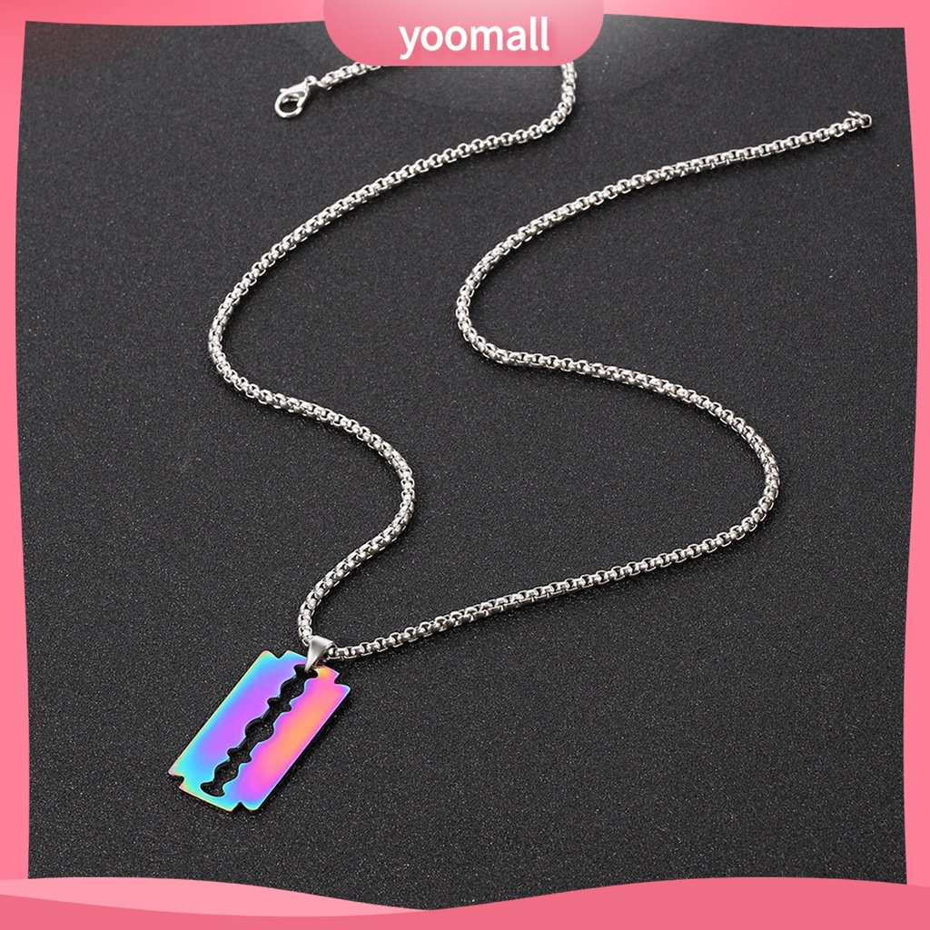 Vòng cổ Mặt Hình Lưỡi Dao Bằng Thép Không Gỉ Mạ Điện Phong Cách Punk Hip Hop Làm Quà Sinh Nhật Hàng Ngày Cho Nam Và Nữ