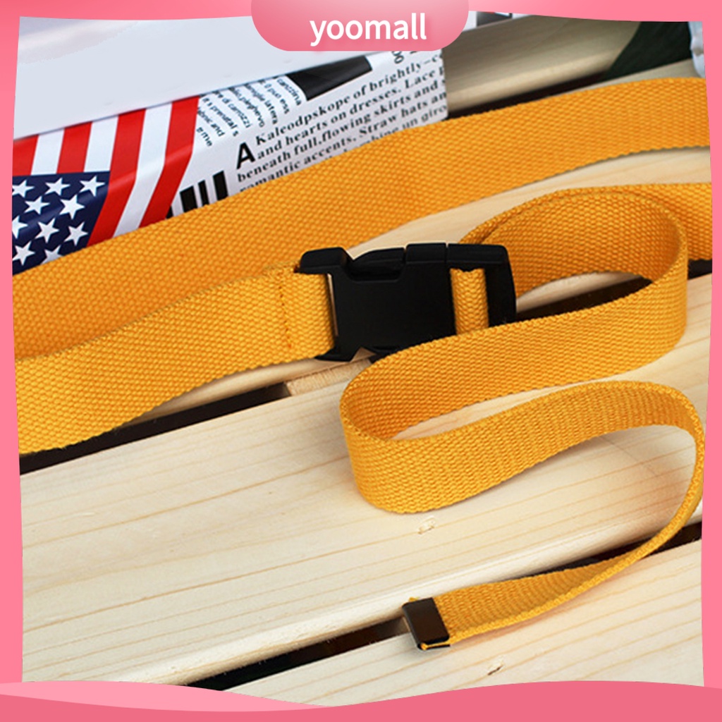 Thắt Lưng Vải Canvas Màu Trơn Khóa Nhựa Dễ Phối Đồ Thời Trang Cho Nữ