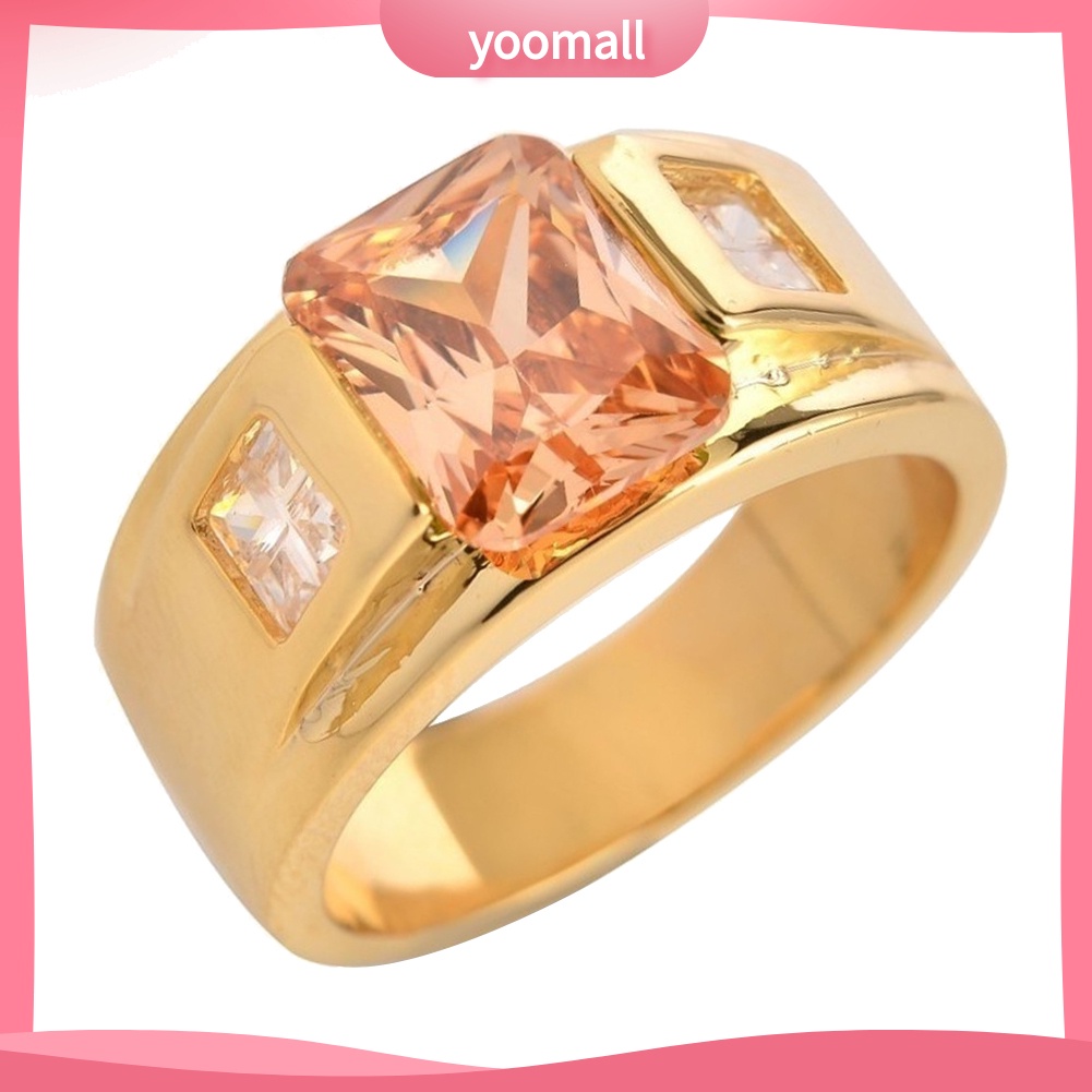 Nhẫn Mặt Vuông Đính Đá Thời Trang Dành Cho Nam