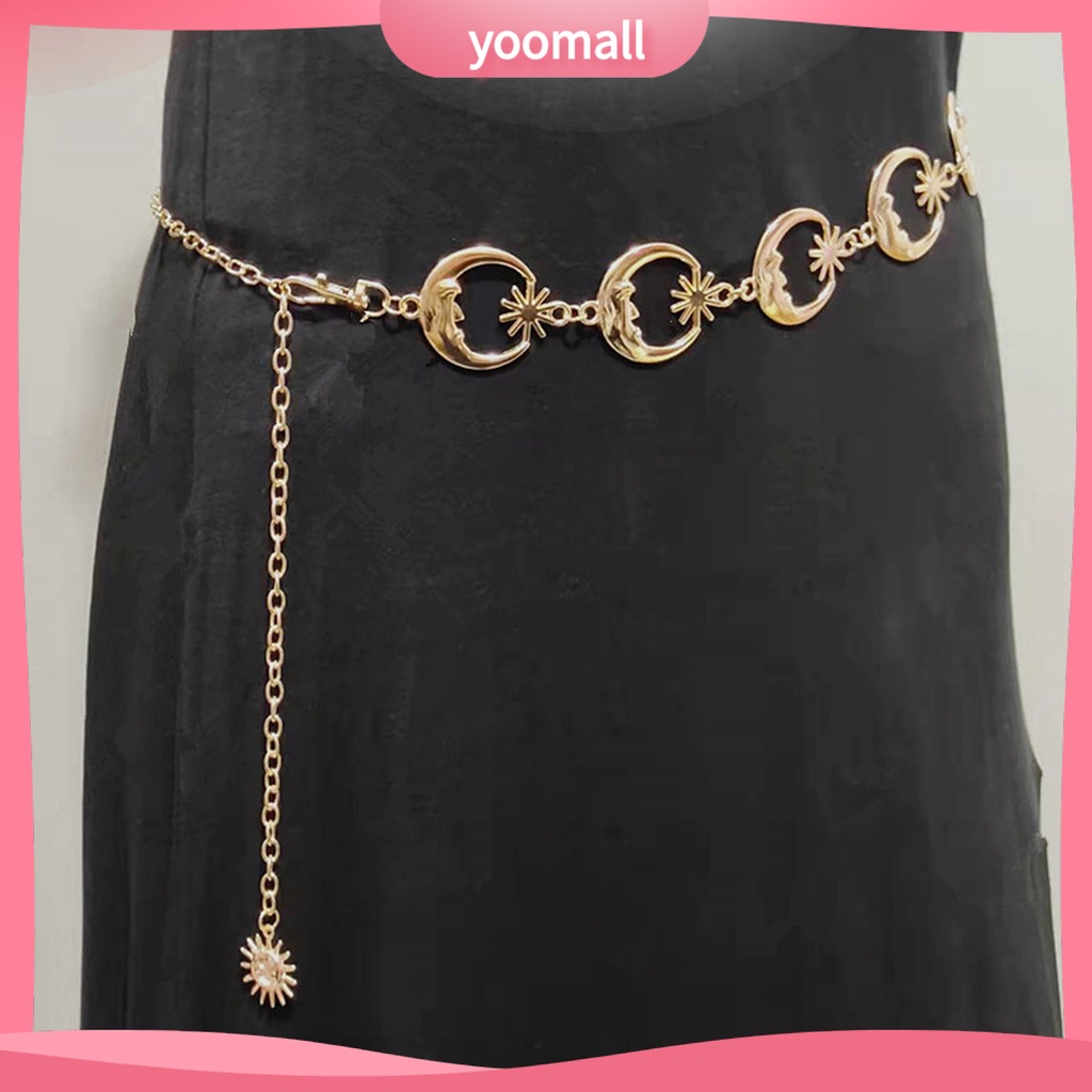 [YM] Dây Đeo Thắt Lưng Hình Mặt Trăng Ngôi Sao Rỗng Phong Cách Punk Hip Hop Nhỏ Gọn Trang Trí Lâu Trôi Thích Hợp Làm Quà Tặng